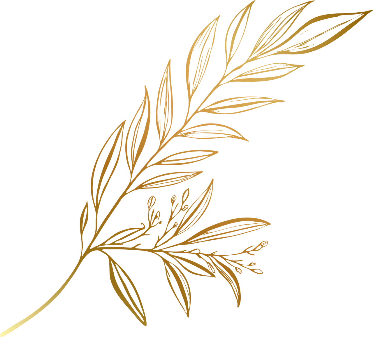 Golden leaf branch accent